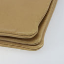 CELINE Trio Shoulder Bag Leather Beige Gold Auth BA10653-9