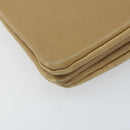 CELINE Trio Shoulder Bag Leather Beige Gold Auth BA10653-14