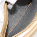 CELINE Trio Shoulder Bag Leather Beige Gold Auth BA10653-11