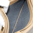 CELINE Trio Shoulder Bag Leather Beige Gold Auth BA10653-21