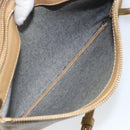 CELINE Trio Shoulder Bag Leather Beige Gold Auth BA10653-22