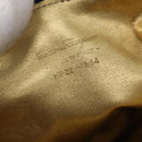 Salvatore Ferragamo Schoudertas Nylon Zwart Goud Auth BA10654-12