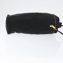 Salvatore Ferragamo Schoudertas Nylon Zwart Goud Auth BA10654-3