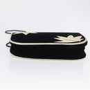 SAINT LAURENT Shoulder Bag Velor Black Gold Auth BA10655-6