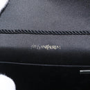 SAINT LAURENT Shoulder Bag Velor Black Gold Auth BA10655-17