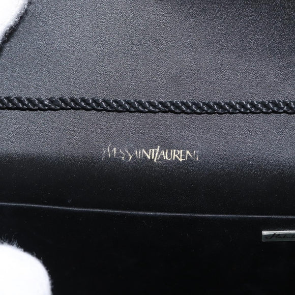 SAINT LAURENT Shoulder Bag Velor Black Gold Auth BA10655