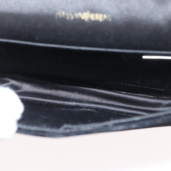 SAINT LAURENT Shoulder Bag Velor Black Gold Auth BA10655