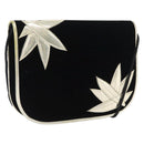 SAINT LAURENT Shoulder Bag Velor Black Gold Auth BA10655-1