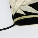 SAINT LAURENT Shoulder Bag Velor Black Gold Auth BA10655-5