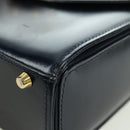 Gianni Versace Shoulder Bag Leather Navy Gold Auth BA10657V-15