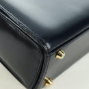 Gianni Versace Shoulder Bag Leather Navy Gold Auth BA10657V-16