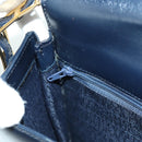 Gianni Versace Shoulder Bag Leather Navy Gold Auth BA10657V-23