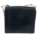 Gianni Versace Shoulder Bag Leather Navy Gold Auth BA10657V-2