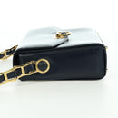 Gianni Versace Shoulder Bag Leather Navy Gold Auth BA10657V-3