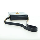 Gianni Versace Shoulder Bag Leather Navy Gold Auth BA10657V-7