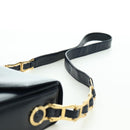 Gianni Versace Shoulder Bag Leather Navy Gold Auth BA10657V-14