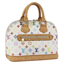 LOUIS VUITTON Monogram Multicolor Alma Hand Bag White M92647 LV Auth BA10658-1