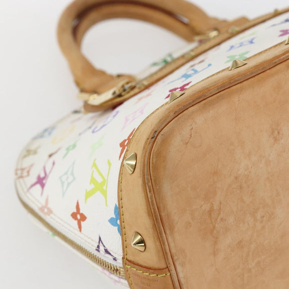 LOUIS VUITTON Monogram Multicolor Alma Hand Bag White M92647 LV Auth BA10658