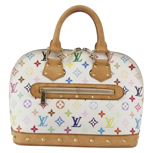 LOUIS VUITTON Monogram Multicolor Alma Hand Bag White M92647 LV Auth BA10658