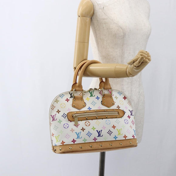 LOUIS VUITTON Monogram Multicolor Alma Hand Bag White M92647 LV Auth BA10658