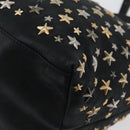 Jimmy Choo Tote Bag Leather Black Gold Auth BA10659-11