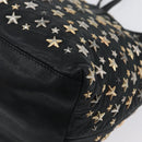 Jimmy Choo Tote Bag Leather Black Gold Auth BA10659-13