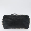 Jimmy Choo Tote Bag Leather Black Gold Auth BA10659-9