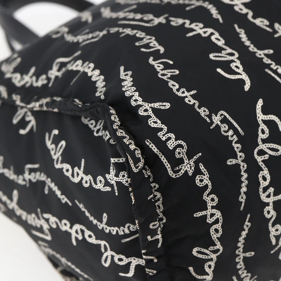 Salvatore Ferragamo Tote Bag Nylon Black Auth BA10660V