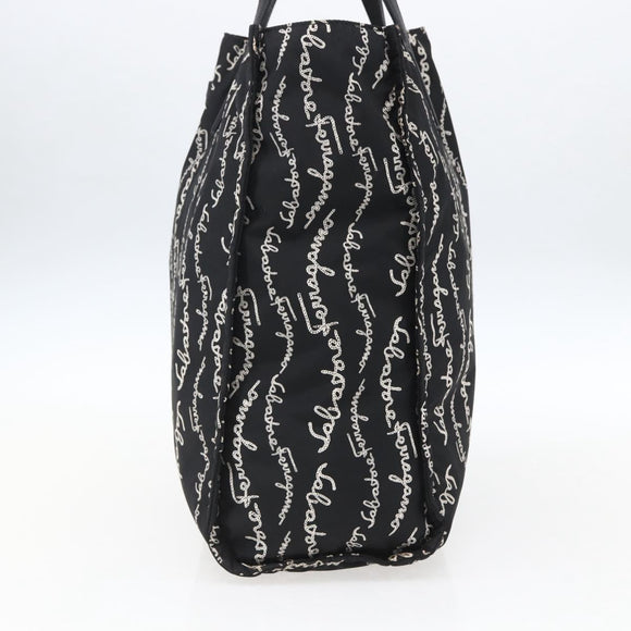 Salvatore Ferragamo Tote Bag Nylon Black Auth BA10660V