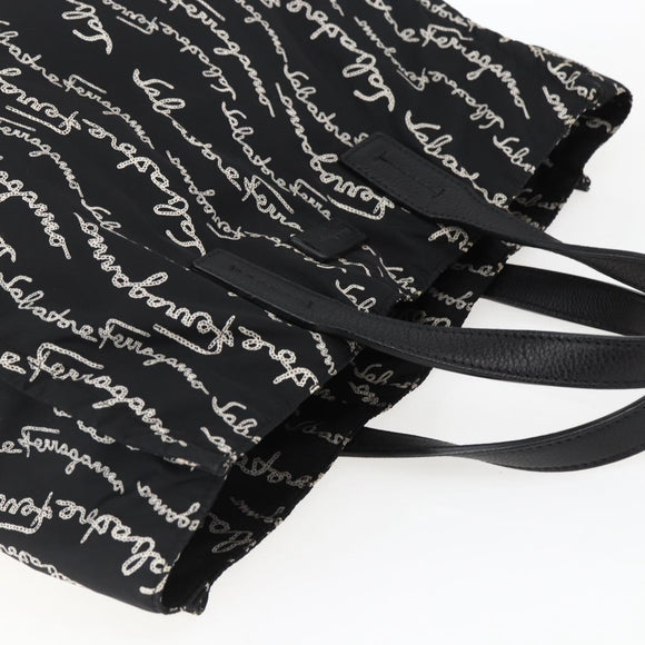 Salvatore Ferragamo Tote Bag Nylon Black Auth BA10660V