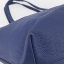 Salvatore Ferragamo Tote Bag Leather Blue Gold Auth BA10661-13