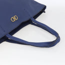 Salvatore Ferragamo Tote Bag Leather Blue Gold Auth BA10661-7