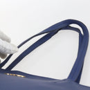 Salvatore Ferragamo Tote Bag Leather Blue Gold Auth BA10661-8