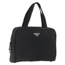 PRADA Hand Bag Nylon Black Silver Auth BA10663-1