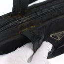 PRADA Hand Bag Nylon Black Silver Auth BA10663-16