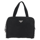 PRADA Hand Bag Nylon Black Silver Auth BA10663-2