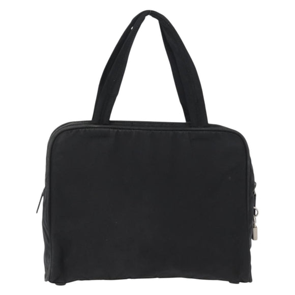 PRADA Hand Bag Nylon Black Silver Auth BA10663
