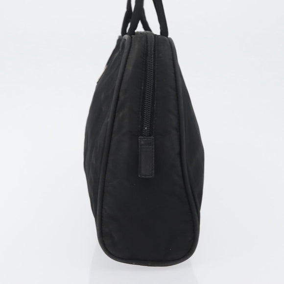 PRADA Hand Bag Nylon Black Silver Auth BA10663