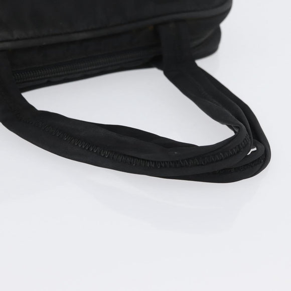 PRADA Hand Bag Nylon Black Silver Auth BA10663