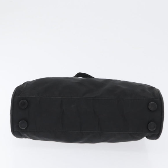 PRADA Hand Bag Nylon Black Silver Auth BA10663