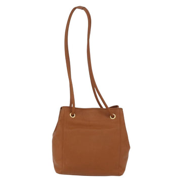 VALENTINO Shoulder Bag Leather Brown Gold Auth BA10664 - 0