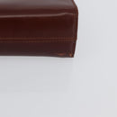 Salvatore Ferragamo Gancini Chain Shoulder Bag Leather Brown Gold Auth BA10665-7