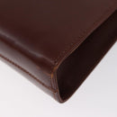 Salvatore Ferragamo Gancini Chain Shoulder Bag Leather Brown Gold Auth BA10665-10