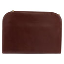 Salvatore Ferragamo Gancini Chain Shoulder Bag Leather Brown Gold Auth BA10665-2