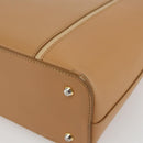 BURBERRY Hand Bag Leather Beige Gold Auth BA10666-16