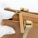 BURBERRY Hand Bag Leather Beige Gold Auth BA10666-10
