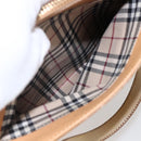 BURBERRY Hand Bag Leather Beige Gold Auth BA10666-23