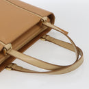 BURBERRY Hand Bag Leather Beige Gold Auth BA10666-7