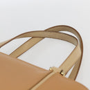 BURBERRY Hand Bag Leather Beige Gold Auth BA10666-8