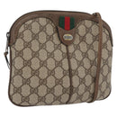GUCCI GG Supreme Web Sherry Line Bag PVC Beige Gold 904 02 047 Auth BA10668-1